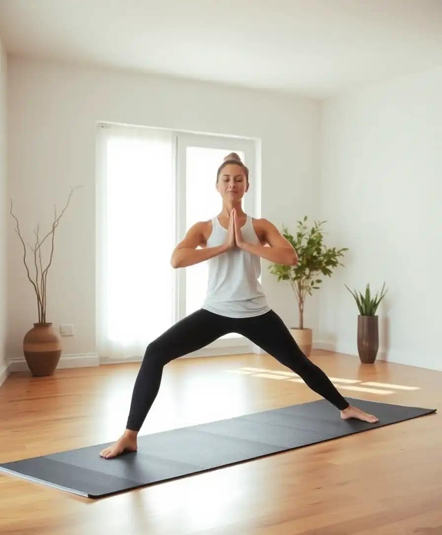 personne pratiquant une posture de yoga d’ancrage mental